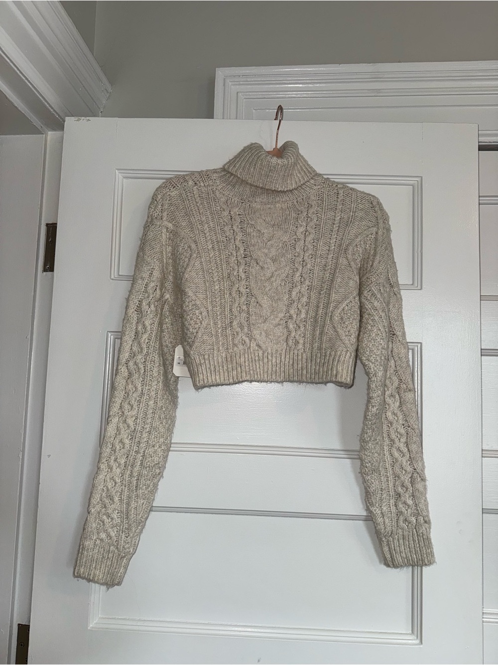 NWT Altar’d State Cropped Cable-Knit Turtleneck Sweater